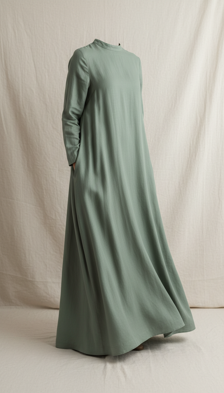 Sage Green Maxi Dress, Flowy Silhouette