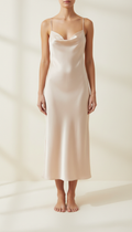 Champagne Satin Slip Dress