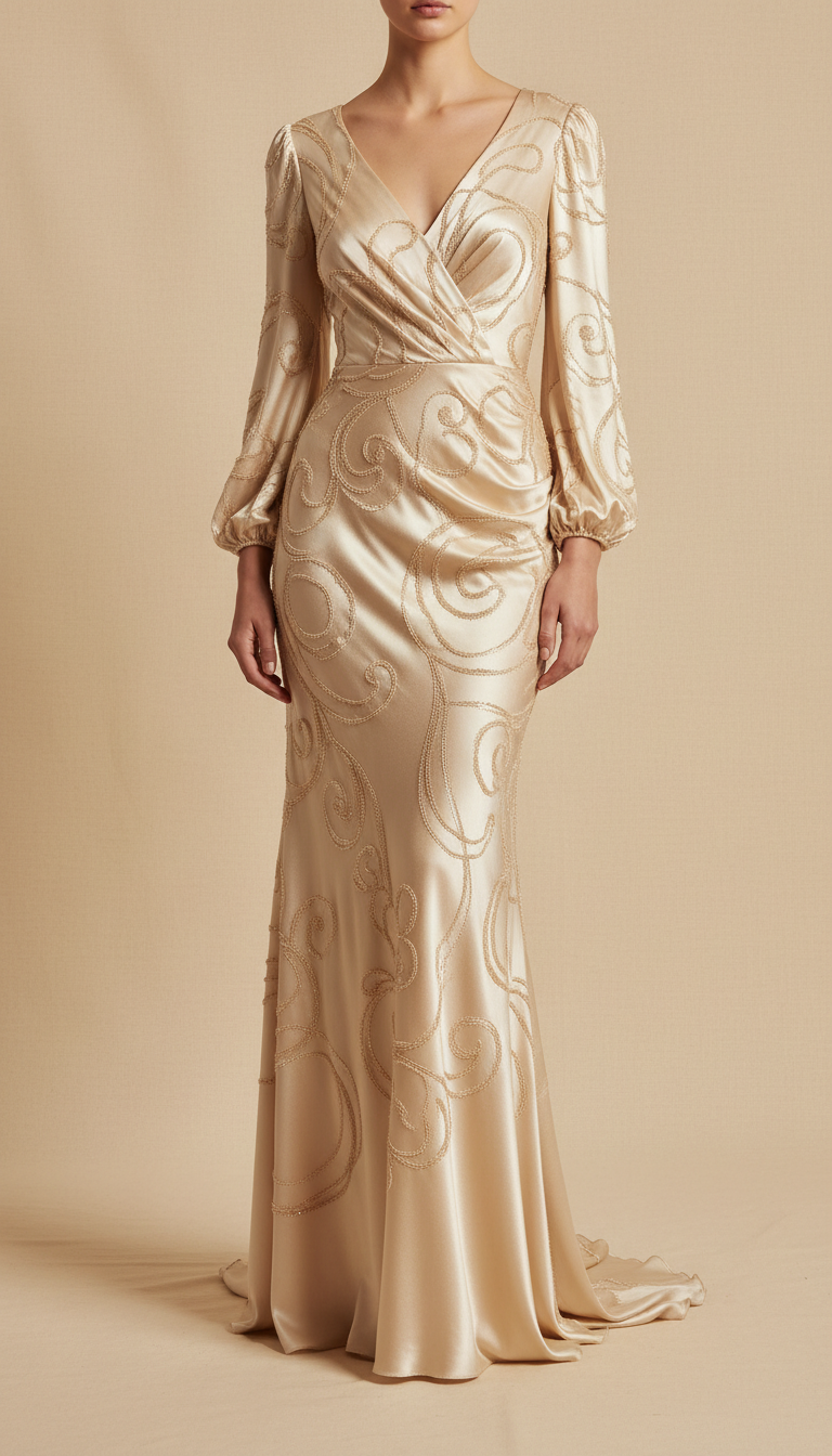 Silk Gown Fine Craftsmanship Detail