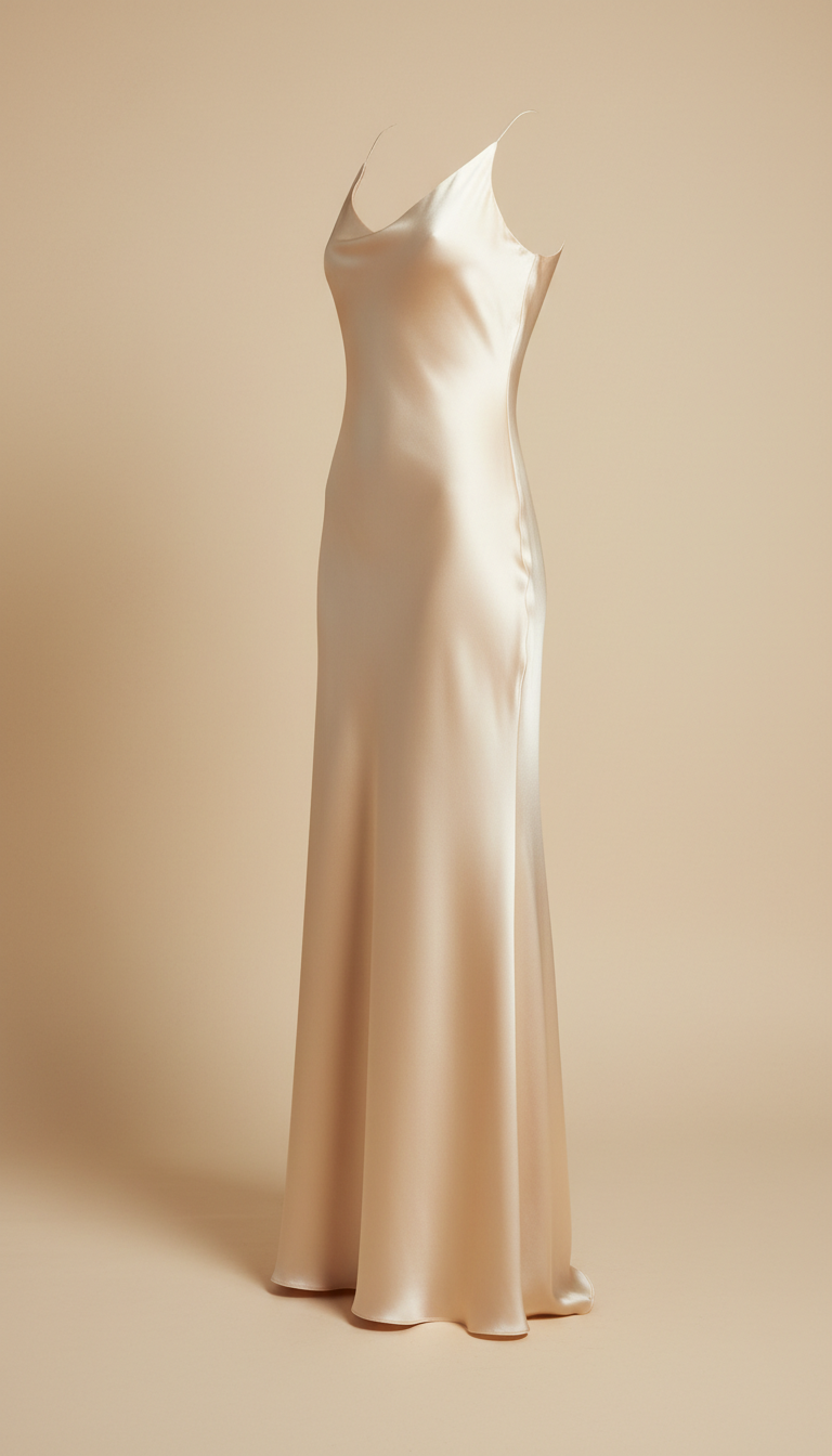 Ivory Silk Gown Sculpted Silhouette