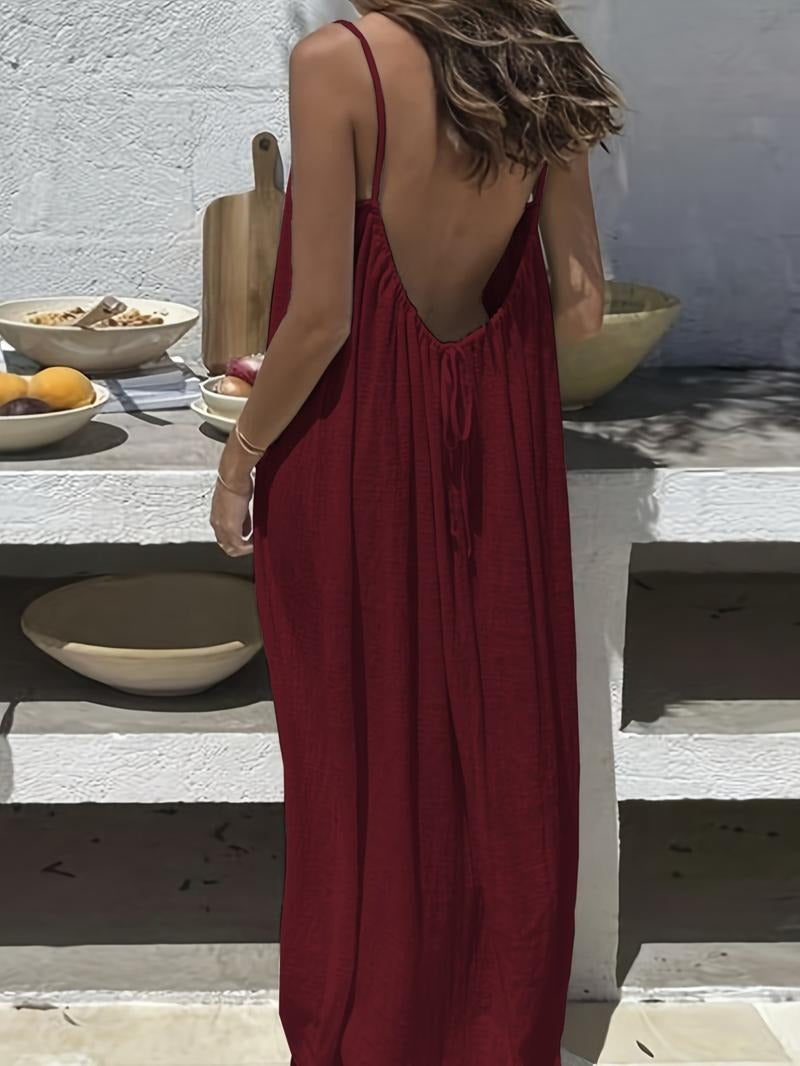 Loribelle Backless Maxi Dress - Detail Shot